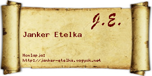 Janker Etelka névjegykártya